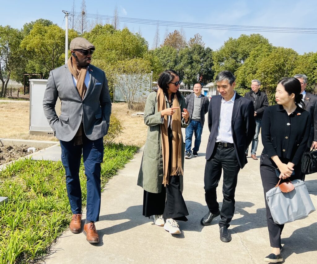 A photo of a group walking.