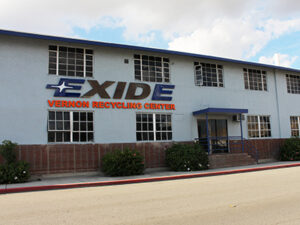 An image of the exterior of the Exide building in Vernon.